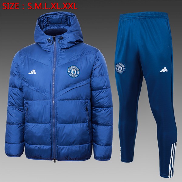 Abrigo Plumón Manchester United Conjunto Completo 2024-2025 Azul